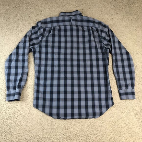 Banana Republic Shirt Mens Medium Blue‎ Plaid Preppy Button Down Long Sleeve - Picture 5 of 7